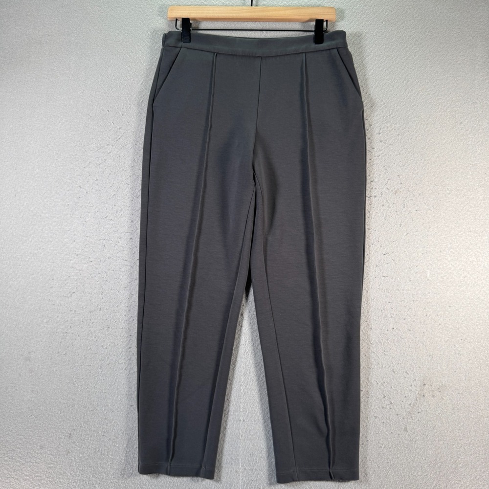 Banana Republic Scuba Knit Commuter Slim Pull On Pants Womens Small Gray Pleated